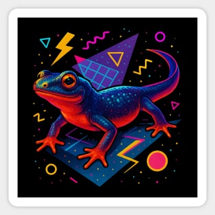 Retro Neon Fire Bellied Newt Sticker